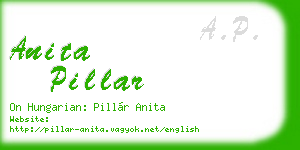 anita pillar business card